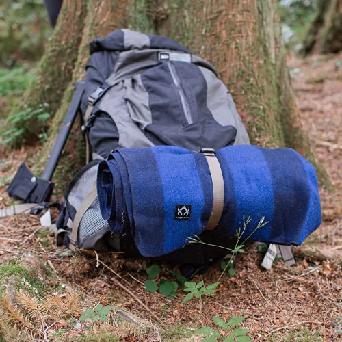 Arcturus Military Wool Blanket - Warm, Thick, Washable - Great for Outdoors, Camping, Stadium Blanket, Picnics, Travel - Car & Bushcraft Survival Kits - color: Blue Buffalo