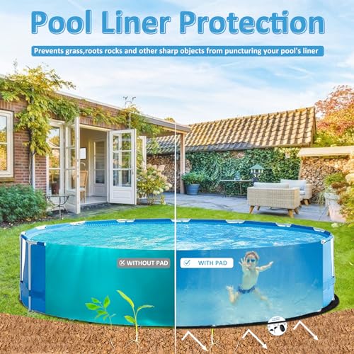 Pool Pads for Above Ground Pool, 10FT Round Under Pool Mat Made of Durable and Prevents Puncture Geotextile Material to Protection and Extend The Life of Inflatable Swimming Pool or Hot Tub Liner - size: 10FT