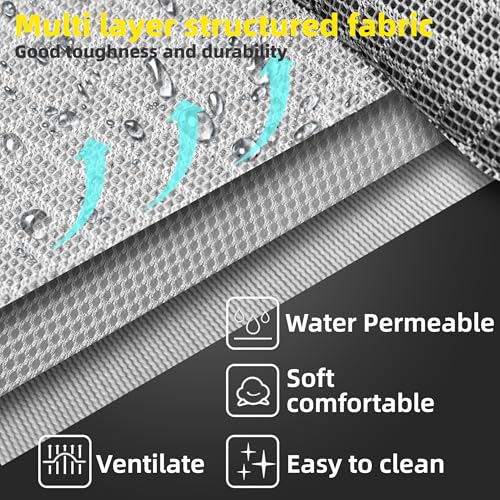 Soft Mesh Elevated Pet Bed for Large Medium Dogs Outdoor Resting Cot with Water-Resistant, Air-Permeable, Cooling and Anti-Skid Portable Dog Bed, Up to 120 lbs, 43.2" L x 31" W x 7.5" H, Gray - color: Gray-43.2"L x 31"W x 7.5"H