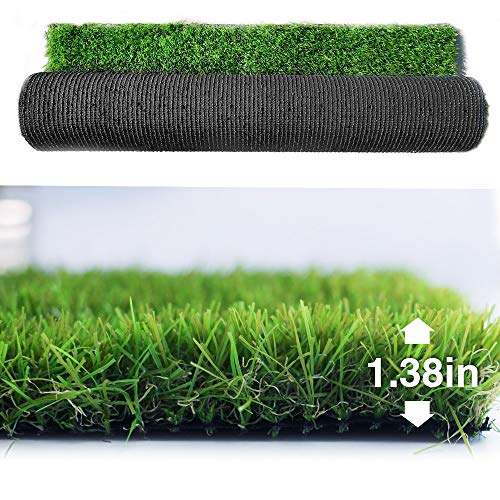 Petgrow Synthetic Artificial Grass Turf Lawn 6 x 17ft, 1.38" Outdoor/Indoor Fake Grass Rug Astroturf for Dogs,Faux Grass Rug with Drainage Holes/Custom Size Provided - color: 6ft, size: 6 x 17ft