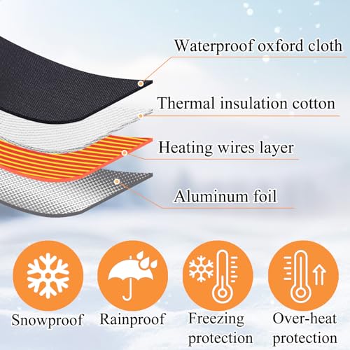 Outdoor Faucet Covers for Winter, 25" H X 13" W Heating Hose Bib Covers for Winter, Outside Waterproof Insulated Spigot Freeze Protection, 1/8" Thick Aluminum Foil Fabric and 420D Oxford Fabric - size: 25" H X 13" W