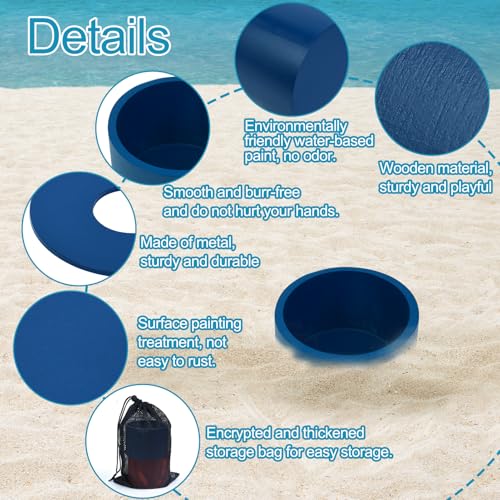 Washer Toss Game Sets Includes 2 Solid Wood Targets and 8 Metal Washers, Portable Beach Cornhole Game Ring Toss Games Outdoor Beach Yard Games for Adults and Family