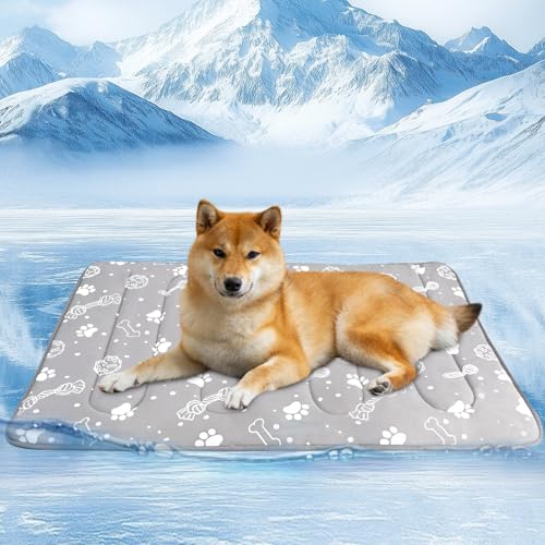 MH MYLUNE HOME Upgrade Cooling Mat for Pets, 28”x39” Cool-Chill Fiber Reinforced Padding, Heat-Absorbing Color-Changing Pet Pad, Foldable/Washable Summer Bed - size: Large: 28"x39"