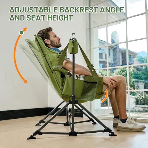 TIMBER RIDGE Hammock Camping Chair, Oversized Swinging Hammock Chair with Adjustable Back and Seat for Outdoor Lawn, Sports, Supports 400lbs, Green - color: Green