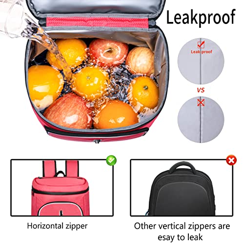 FORICH Soft Cooler Backpack Insulated Waterproof Backpack Cooler Bag Leak Proof Portable Small Cooler Backpacks to Work Lunch Travel Beach Camping Hiking Picnic Fishing Beer for Men Women - color: Watermelon Red