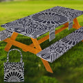 Fitted Picnic Table Cover with Bench Covers Vinyl Waterproof Elastic Edges Fitted Rectangle Tables Patio Tablecloth Camping Gear and Essentials Rv Accessories Road Trip Supplies Car Travel Must Haves - color: Black Mandala, size: 72in