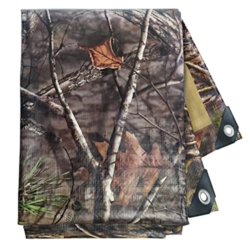 Heavy Duty 11 Mil Tarp Cover Waterproof UV Resistant Tarpaulin Used for Outdoor, Hunting, Camping, Backpacking, Canopy Tent, Ground Tarp, Cover Boat, Motorcycles, Roofs, Wood - color: Tree Camo-11 Mil, size: 6 Feet x 8 Feet