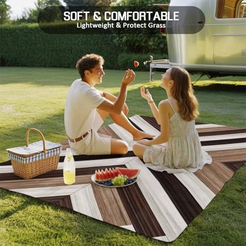 Outdoor Rug Mats for Patios, Boho Aztec Ethnic Style,Washable Indoor Carpet Area Rug with Non Slip Backing for Balcony,Picnic,Beach Vintage Wood Grain - size: 6' x 9' (Rectangular)