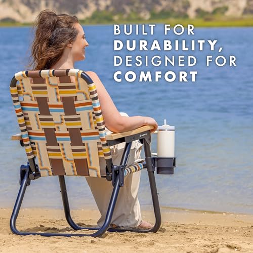 GoSports WOVN Beach Backpack Chair - 9 Styles Available - Premium Folding Camping Chair - color: Drifter