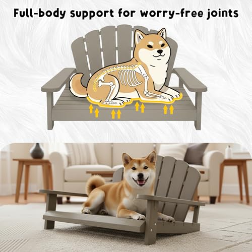 Fancyango Resin Dog Sofa Indoor Outdoor Waterproof Bed Stable Resin Comfort Design - Easy Assembly in Minutes (Gray 35.24''*29''*18.5'') - color: Gray
