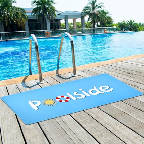 2 Pcs Poolside Seating Mats for Edge of Pool -16 x 35 Inch Non Slip Walk Pool Mats Decorative Poolside Mats Pool Cushions for Summer Outdoor Indoor Beach Swimming Pools Lounging