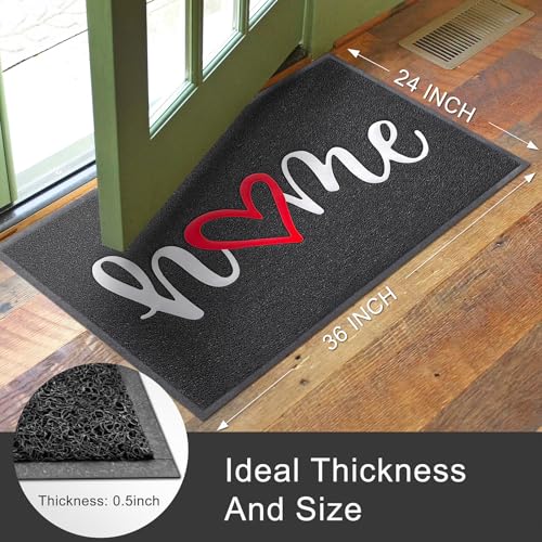 KILOCOCO Door Mat Outdoor Doormat Welcome Mat Funny Home Mats Non-Slip Front Door Mat for Entrance Indoor Door Mats for Garage Patio 24"x36", Black - color: Home, size: 2' x 3' (Rectangular)