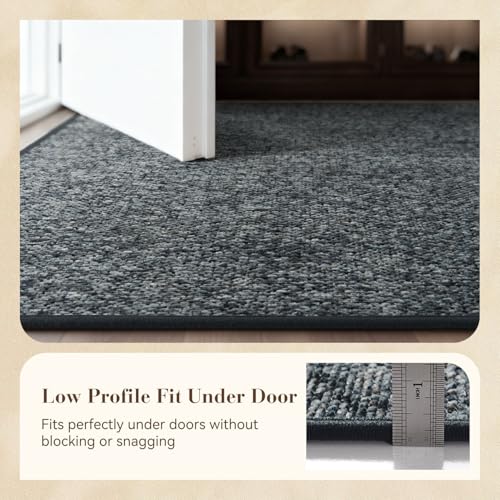 MontVoo Door Mat Indoor Entrance Doormat, Absorbent Durable Rubber Non Slip Front Door Mat for Inside Entry Entryway Dirt Trapper Welcome Mat, Darkgrey 24''x36'' - color: Darkgrey, size: 24''x36''