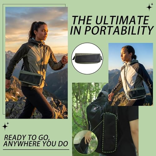 12" Portable Collapsible Stool - Folding Chair with Storage Pouch, Convertible Satchel for Hands-Free Carry & Supports 265Lbs, Ultralight for Hiking, Fishing, Camping, Festivals (Green, Standard) - color: Green, size: Standard