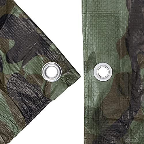 Multi-Purpose Large Tarp Waterproof Cover | Camo, 12' x 16' 6 Mil Thick | Rip Proof Tarps | Thick Weave Material, UV Resistant Great for Tarpaulin Canopy Tent, Boat, RV or Pool Cover - color: Camo - 6 Mil, size: 12' x 16'