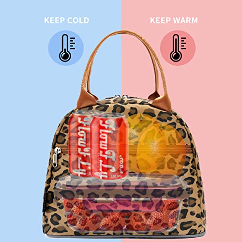 FlowFly Leopard Insulated Lunch Cooler Bag - Tote Organizer for Women/Men, Leopard - color: Leopard