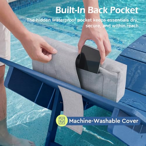 Stoog Folding Pool Lounge Chair, HIPS Outdoor Anti-Floating Recliner with Headrest, Pool Chairs for Hotel, Beach & Sun Decks, Blue - color: Blue