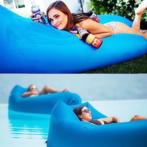 Inflatable Waterproof Outdoor Sofa Camping Bed Portable Airbed Couch (Blue)