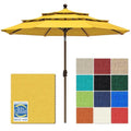 EliteShade USA 10-Year-Non-Fading 10ft 3-Tier Market Patio Umbrella, Commercial Grade Outdoor Table Umbrella with Crank Open, Windproof & UPF 50+ UV Protection, Heavy Duty Ventilation for Garden, Deck, Pool, Backyard, Beach & Bistro, Sunflower Yellow - co