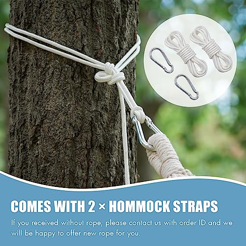 2 Persons Hammock - Portable Camping Bed for Patio, Backyard, Porch, Outdoor and Indoor Use - Soft Cotton Hammock with Carrying Bag - color: Blue Green, size: XX-Large