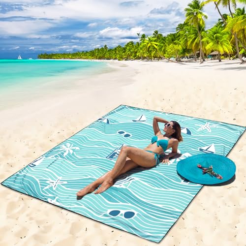 AISPARKY Beach Blanket Waterproof Sandproof Quick Drying Beach Mat Extra Large Outdoor Picnic Blanket for Travel Camping Hiking - color: Stys, size: 79" X 83"