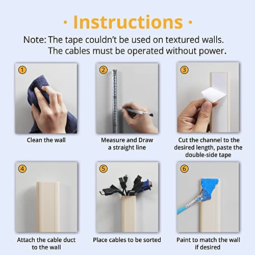 ZhiYo TV Cord Cover for Wall, 32 inch Cable Concealer, Cord Hider for Wall Mounted TV, Paintable Cable Cover to Hide Wires, Beige Wire Raceway Kit, 2X L15.8in W1.5in H0.75in - color: Beige, size: W1.5in x H0.75in - L31.5in