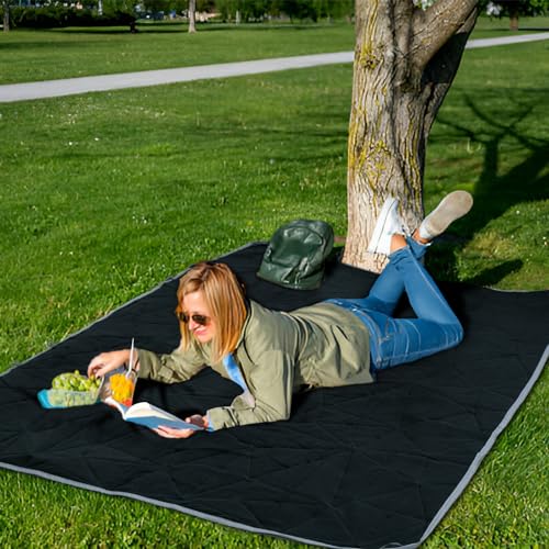Large Outdoor Waterproof Blanket Extra Thick Fleece Stadium Blanket for Camping, Car, Pet, Picnics - Windproof, Wearable, Machine Washable 80" x 58" (Smoky Gray) - color: Smoky Gray