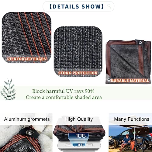 UCINNOVATE 10x10 FT Sunblock Mesh Shade, 90% Sun Shade Cloth Fabric Plants Shade Screen Netting with Grommets, Durable Sunshade UV Resistant Fabric for Pergola Patio Lawn Garden Deck or Dog Kennel - color: 90% Shading Rate, size: 10X10FT
