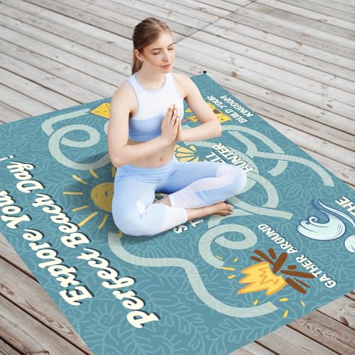 Funny Beach Game Pocket Picnic Blankets, Ocean Coastal Outdoor Beach Camping Blanket Waterproof Sandproof Gifts for Kids Boys, Sea Maze Mini RV Picnic Mat for Camper Campsite Travel 55x60in - color: Maze