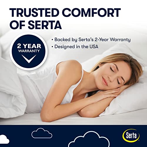 Serta Raised Air Mattress with Never Flat Pump | Size: Queen 18"| Luxury Inflatable Mattress with Built in Air Pump to Ensure a Restful Night | Heavy Duty Blow Up Mattress with Self Inflating Pump