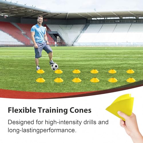 Portable Soccer Goal, Detachable 12x6 FT Soccer Goals Net for Backyard, Quick Setup Training Equipment with 1 Carry Bag, 12 Training Cones - color: Black