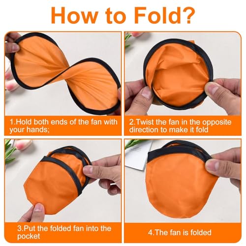 56PCS Foldable Flying Disc Fans with Bags, 9.8'' DIY Handheld Black Egde Fabric Folding Fan for Outdoor Game Activities Birthday Party Favors Gifts, 14 Colors - color: 14 Colors, size: 56PCS