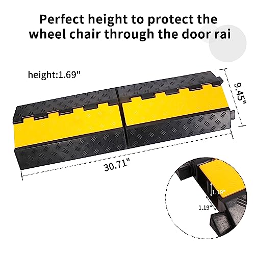 Rubber Cable Ramp Cord Cover Cable Protector Ramps Wire Hose Protective 2 Channel 22000Lbs Load Capacity Traffic Speed Bump for Asphalt Concrete Gravel Driveway Indoor Outdoor, 1 Pack - color: 2 channel-1 pack