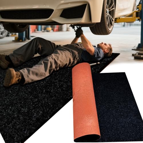 Oil Spill Mat Thick 1/3", 64" x 32" Heavy Duty Rubber Garage Floor Protector Mat for Driveway Outdoor, Absorbs Grease Water Leak-Resistant Carpet for Under Car Auto Golf Cart Mower Washer, Black - size: 64"L x 32"W x 0.3"Th