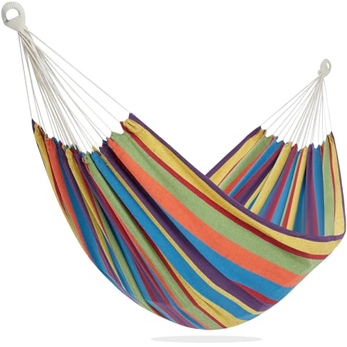 PNAEUT Family 2-3 Person Hammocks for Outside, Outdoor Tree Hammock for Patio Porch Garden (Tropical, X-Large) - color: Tropical, size: X-Large