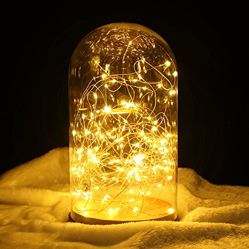 GDEALER 2 Pack 20 Feet 60 Led Fairy Lights Battery Operated with Remote Control Timer, 8 Modes Waterproof Copper Wire Twinkle String Lights for Bedroom Party Indoor- Warm White - color: Warm White