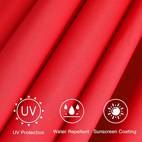 Sunnyglade 7.5ft Patio Umbrella Replacement Canopy Market Umbrella Top Outdoor Umbrella Canopy with 6 Ribs - color: Red