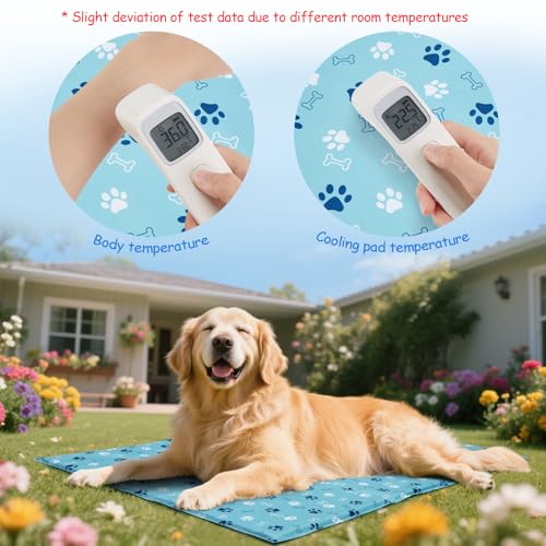 Ownpets Dog Cooling Mat, X-Large 43 x 27 Inch Thick and Waterproof Cooling Pad for Summer, Water-Filled Pet Mat for Large Dogs, Leakproof Design for Crate, Bed, Sofa, Floor and Car Seat - size: X-Large