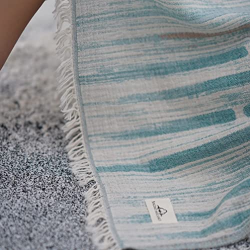 BAGNO MILANO Beach Towels Organic Turkish Cotton Soft, Quick Dry Oversized Turkish Towel Throw Blanket for Beach, Yoga, Spa, Pool (Maia Green, Beach Towel) - color: Maia Green