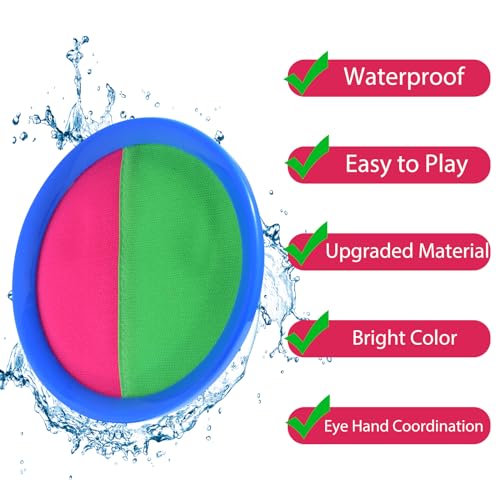 Toss and Catch Ball Set, Paddle Catch Ball and Toss Game for Kids, Great Beach Games/Backyard Games/Outdoor Games for Kids and Family - size: 4 Paddles, 4 Balls