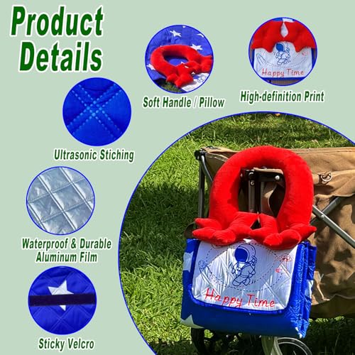 4th of July Foldable Waterproof Picnic Blanket with Soft Handle Pillow – Extra Large (80" x 60"), Machine Washable, Perfect for Outdoor, Beach, Park & Picnics, Gifts for Family & Friends