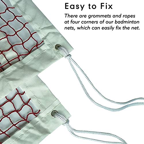 Outdoor Indoor Badminton Net Replacement with Steel Cable Ropes for Backyard Beach Garden Schoolyard (20 FT x 2.5 FT)