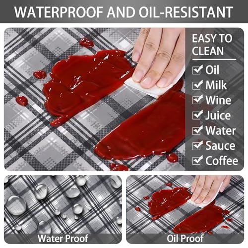 Fitted Waterproof Picnic Table Cover with Bench Covers Heavy Duty Elastic Outdoor Camping Tablecloth for 6 Foot Rectangle Tables Summer Rv Accessories Patio Garden Road Trip Essentials Gifts - color: Black and White Lines, size: 72" x 30" (Rectangular)
