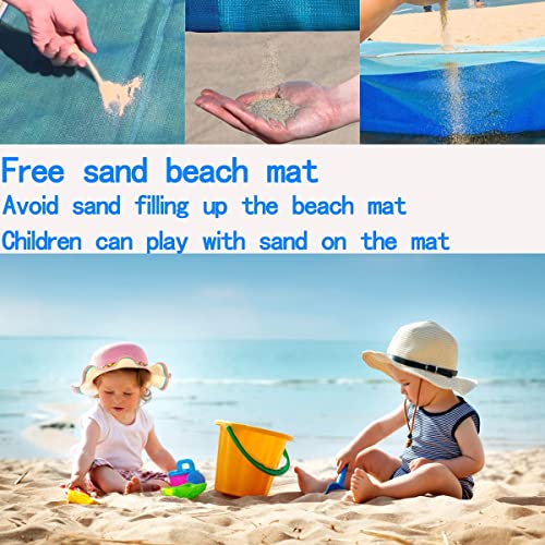 Beach Blanket Sandproof Beach Mat Sand Free Large 79'' x 79'' Portable Sandless Fast Dry Easy Clean Sand Proof Blanket for Beach Travel,Hiking Accessories Essentials