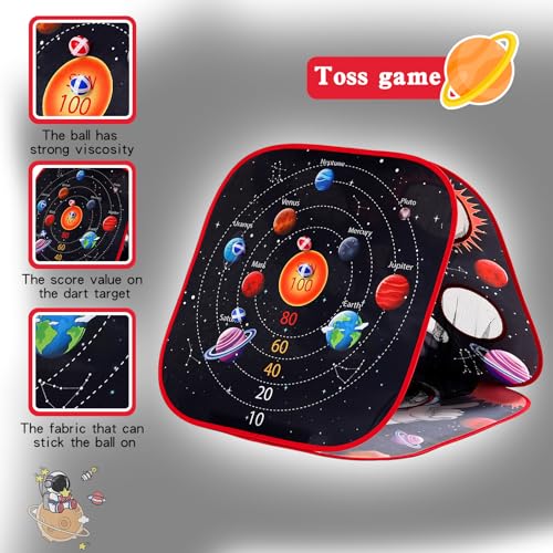 Bean Bag Toss Game Sets for Kids-3-in-1 Corn Hole Games for Kids,Kid Cornhole Game Set,Outside Backyard Outdoor Indoor Party Family Bean Bags Kid Tossing - color: Space