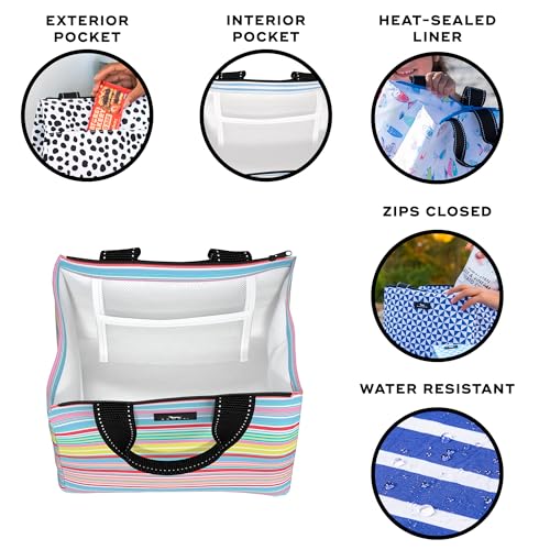 SCOUT Eloise Lunch Bag - Lightweight Insulated Soft Lunch Box, Opens Wide, Zips Closed, Interior Pocket, for Women, Work, Beach, Travel, Pool & Picnic - color: Ripe Stripe