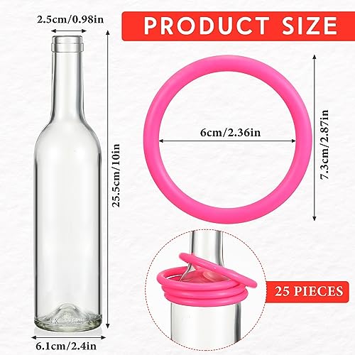 Shappy 31 Pcs Ring Toss Game Set Include 25 Rings and 6 Glass Bottles Fun Target Carnival Games for Outside Activity Carnival Party Favor - color: Multicolor, size: 2.36"
