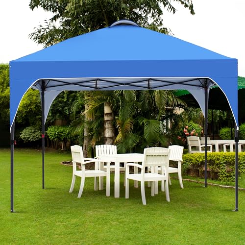 GDY 10x10 Pop Up Canopy Tent, Outdoor Gazebo with 4 Sandbags, Easy Up Canopy with 3 Adjustable Heights for Events, Parties, Camping, Blue. - color: Blue, size: 10x10