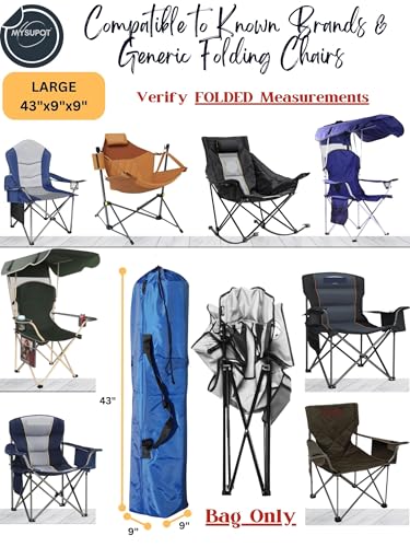 Replacement Bag for Folding Camping Chair, Portable Camp Chair, Hammock, Yoga Mat, Umbrella, Tents, Tripods, Fishing Poles - 420D Oxford Polyester Fabric - color: Blue, size: Large 43"x9"x9"