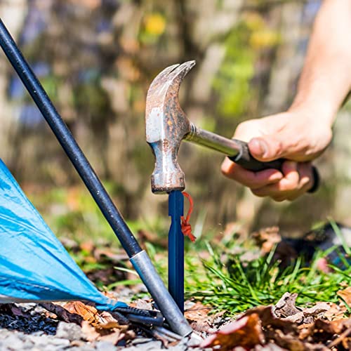 12 Pack Tent Stakes, 7075 Ground Metal Camping Aluminum Tent Pegs, Lightweight Tent Stakes Heavy Duty Spikes Camping Accessories - color: Blue